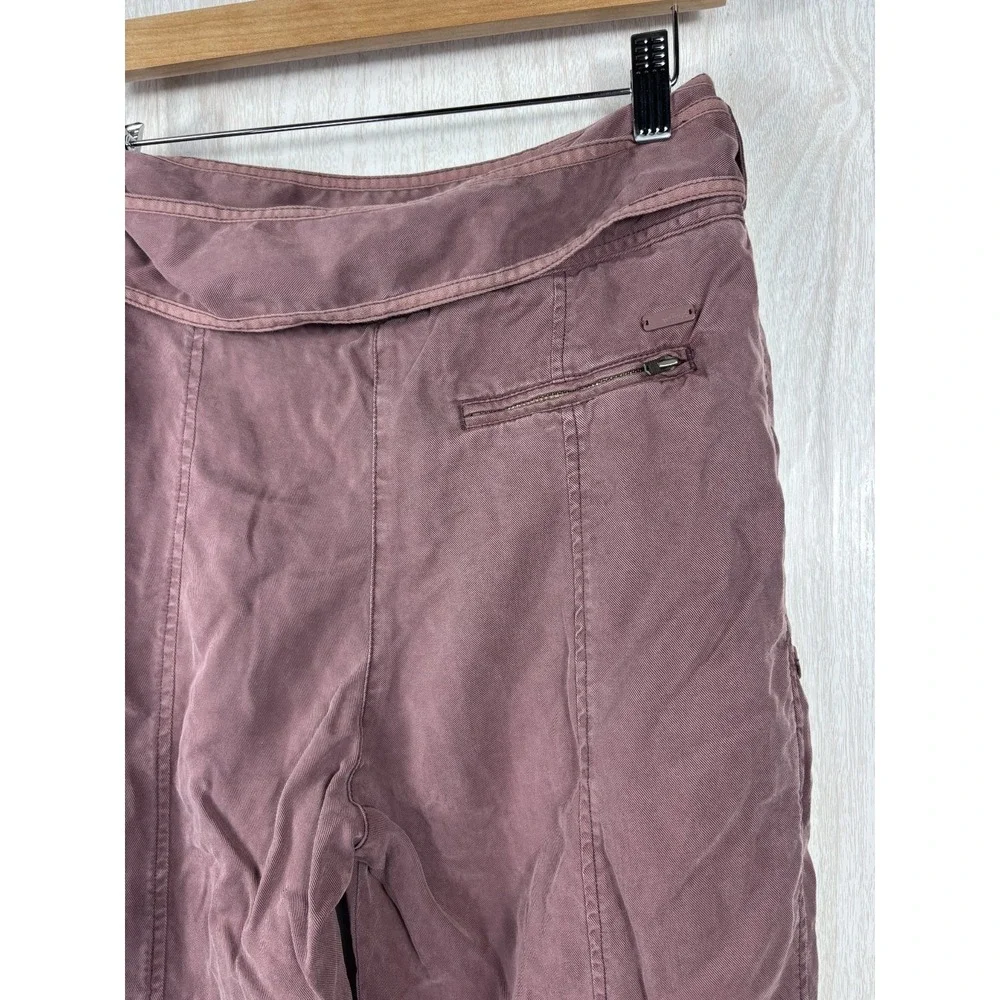 Wilfred by Aritzia Paperbag Crop Pants Womens 6 Tencel Linen High Rise Belted
